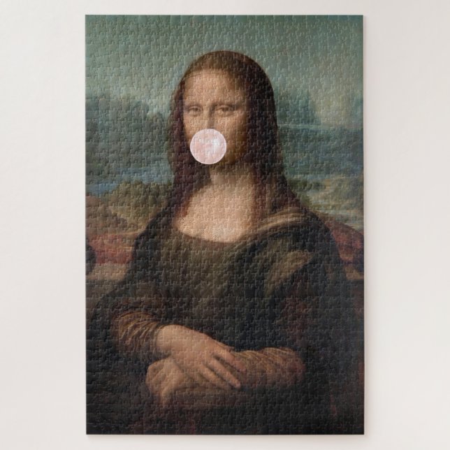 Mona Lisa Blasst Pink Bubble gum Puzzle (Vertikal)