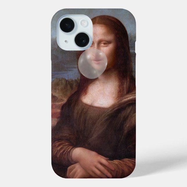 Mona Lisa bläst graues Kaugummi Case-Mate iPhone Hülle (Rückseite)