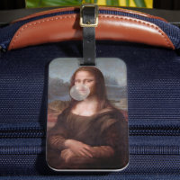 Mona Lisa bläst graues Kaugummi