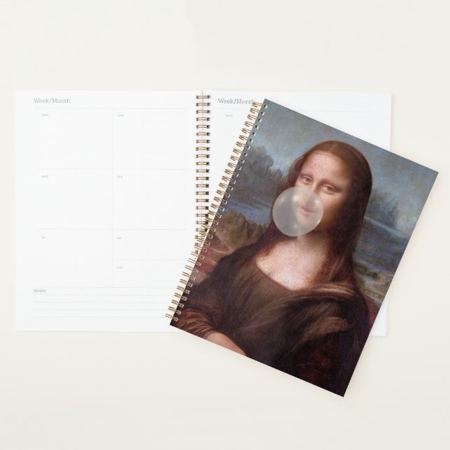 Mona Lisa bläst graues Kaugummi Planer (Anzeige)
