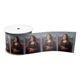 Mona Lisa bläst graues Kaugummi Satinband