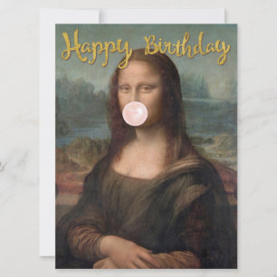 Mona Lisa bläst rosa Kaugummi