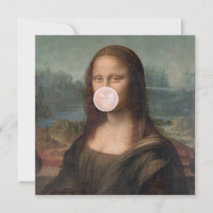Mona Lisa bläst rosa Kaugummi