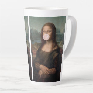 Mona Lisa bläst rosa Kaugummi Milchtasse