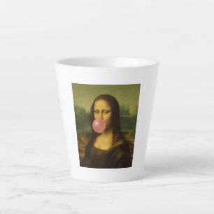 Mona Lisa bläst rosa Kaugummi Milchtasse