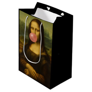 Mona Lisa bläst rosa Kaugummi Mittlere Geschenktüte