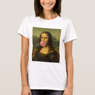 Mona Lisa bläst rosa Kaugummi T-Shirt