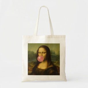 Mona Lisa bläst rosa Kaugummi Tragetasche