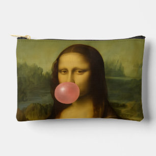 Mona Lisa bläst rosa Kaugummi Zubehörtasche