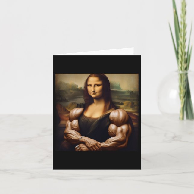 Mona Lisa Bodybuilding Funny Geschenk 1 Karte (Vorderseite)