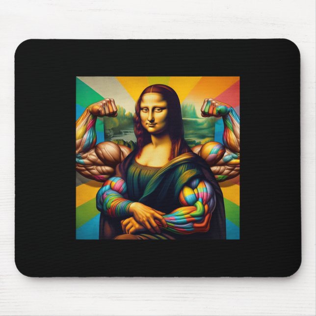 Mona Lisa Bodybuilding Funny Geschenk 2 Mousepad (Vorne)