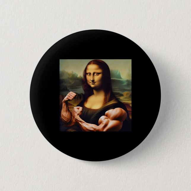 Mona Lisa Bodybuilding Funny Geschenk 3 Button (Vorderseite)