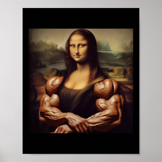 Mona Lisa Bodybuilding Funny Geschenk 4 Poster (Vorne)