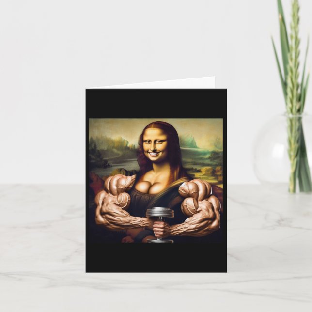 Mona Lisa Bodybuilding Funny Gift 5 Karte (Vorderseite)
