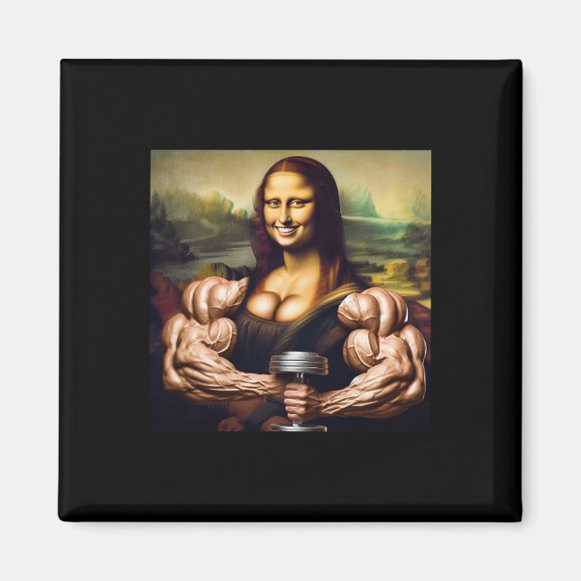 Mona Lisa Bodybuilding Funny Gift 5 Magnet (Vorne)