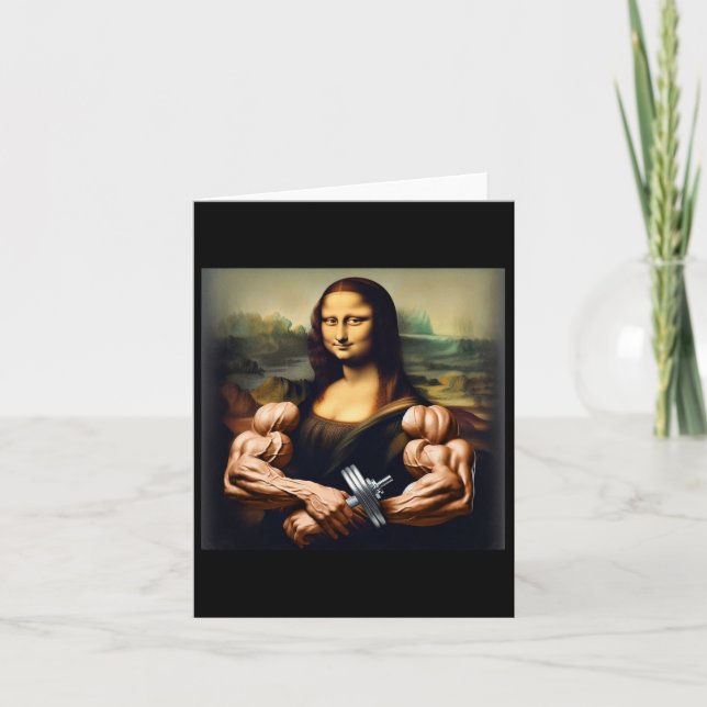 Mona Lisa Bodybuilding Funny Gift 6 Karte (Vorderseite)