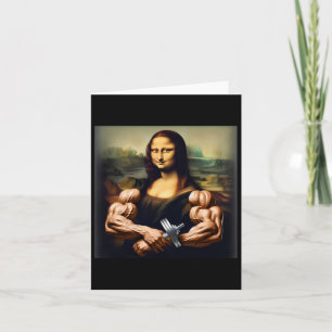 Mona Lisa Bodybuilding Funny Gift 6 Karte