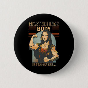 Mona Lisa Bodybuilding Muscle Gym Weightlift Wo Button