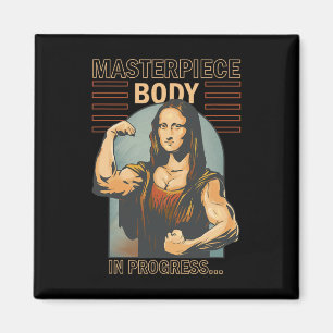 Mona Lisa Bodybuilding Muscle Gym Weightlift Wo Magnet