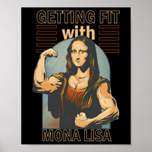 Mona Lisa Bodybuilding Muscle Gym Weightlift Wo Poster