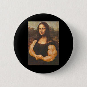 Mona Lisa Bodybuilding Muscle Gym Workout Outfits Button