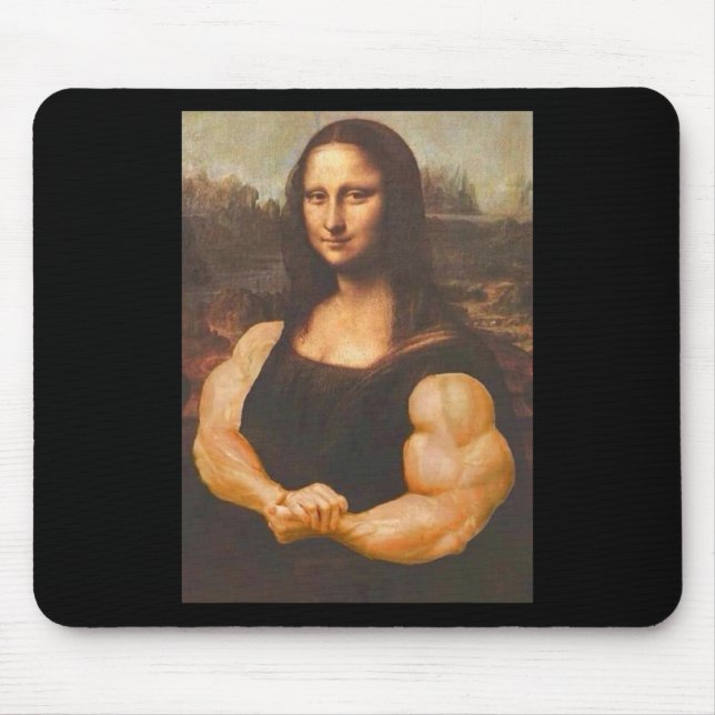 Mona Lisa Bodybuilding Muscle Gym Workout Outfits Mousepad (Vorne)