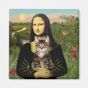Mona Lisa - Braungetigerte Katze Magnet