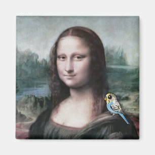 Mona Lisa & Budgies Magnet