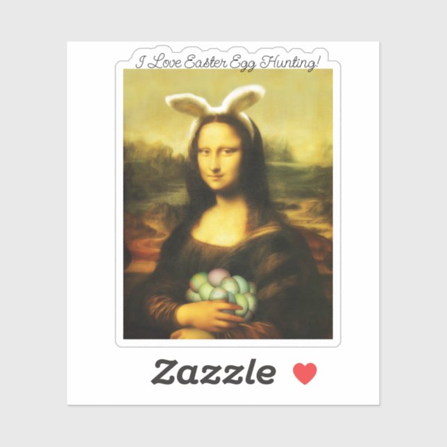 Mona Lisa Bunny Ears Easter Aufkleber (Blatt)
