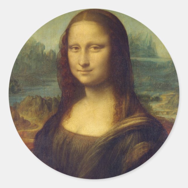 Mona Lisa by Leonardo Da Vinci Runder Aufkleber (Vorderseite)