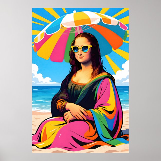 Mona Lisa By the Beach  Pop Art Poster (Vorne)