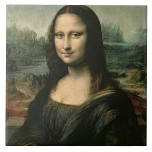 Mona Lisa, c.1503-6 (Öl auf Platte) Fliese