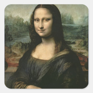 Mona Lisa, c.1503-6 Quadratischer Aufkleber