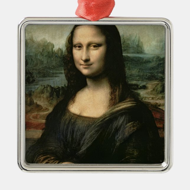 Mona Lisa, c.1503-6 Silbernes Ornament (Vorne)