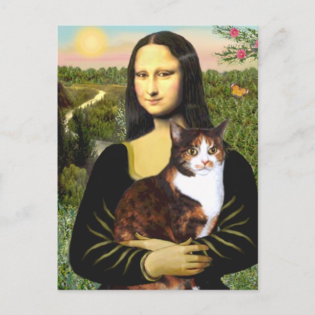 Mona Lisa - Calico cat Postkarte (Vorderseite)