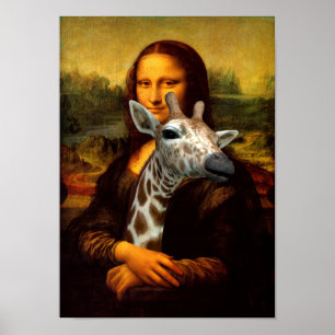 Mona Lisa Cares About Giraffes Poster
