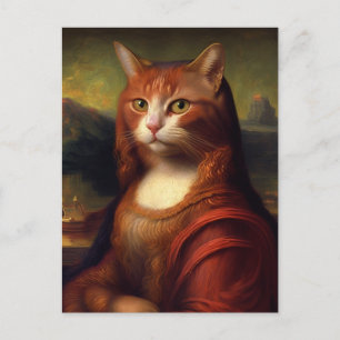 Mona Lisa Cat Postkarte