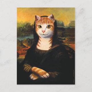 Mona Lisa Cat Postkarte