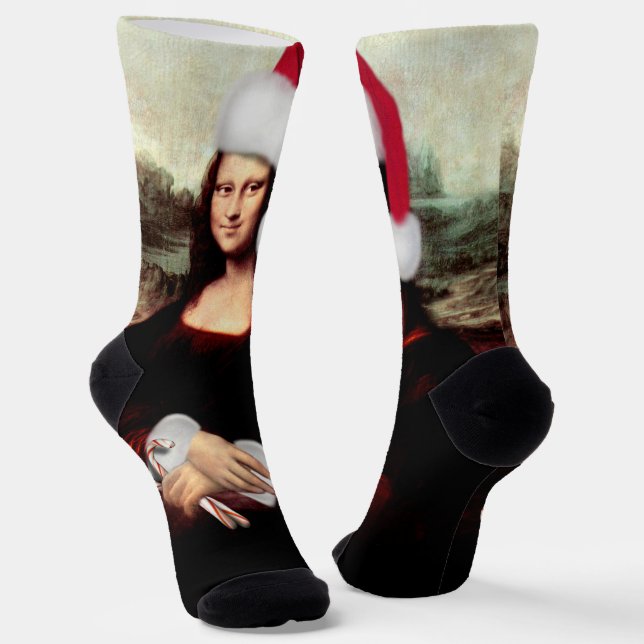 Mona Lisa Christmas Socken (Gewinkelt)