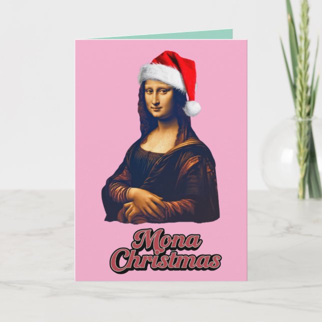 Mona Lisa Christmasse Feiertagskarte (Vorderseite)