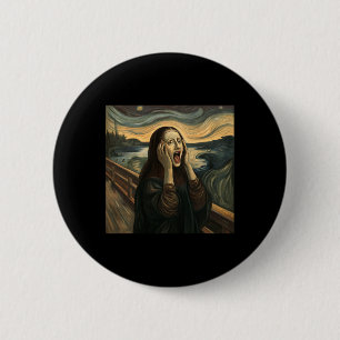 Mona Lisa Das schreie Halloween Party Kunst Button