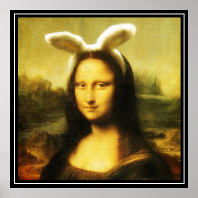 Mona Lisa Der Osterhase Poster (Vorne)