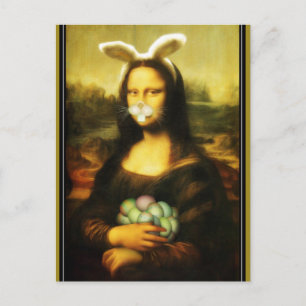 Mona Lisa, die Osterhase Feiertagspostkarte