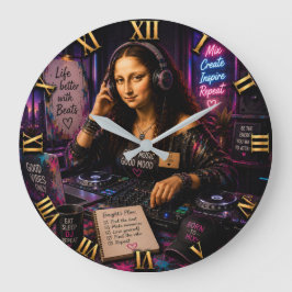 Mona Lisa DJ Funny Music Studio Große Wanduhr