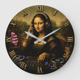 Mona Lisa DJ Luxury Music Mixing Große Wanduhr