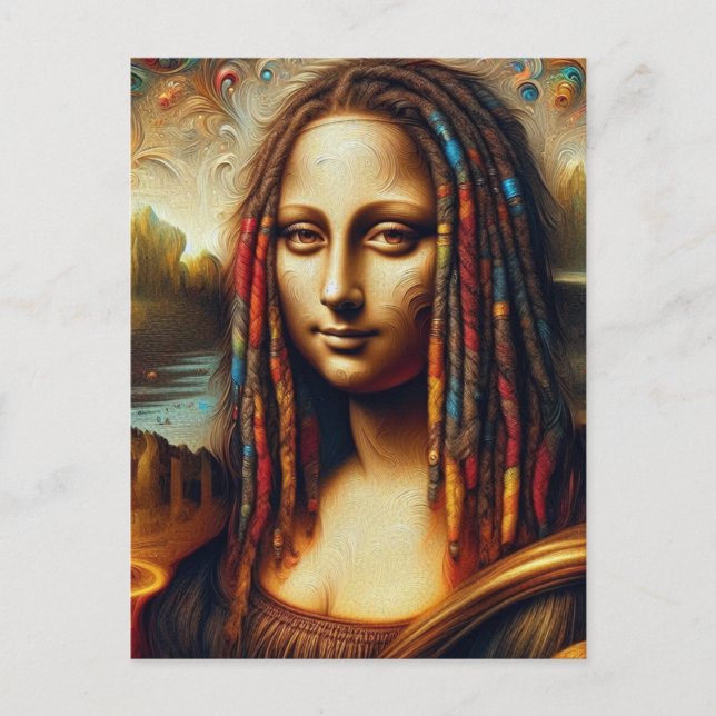 Mona Lisa Dreadlocks Postkarte (Vorderseite)