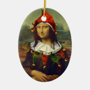 Mona Lisa-Elfen-Weihnachtsbaumanhänger Keramikornament