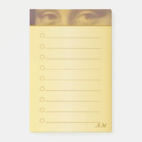 Mona Lisa Eyes & Monogram auf Golden Lined
