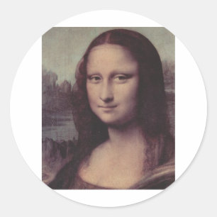 Mona Lisa Face Runder Aufkleber