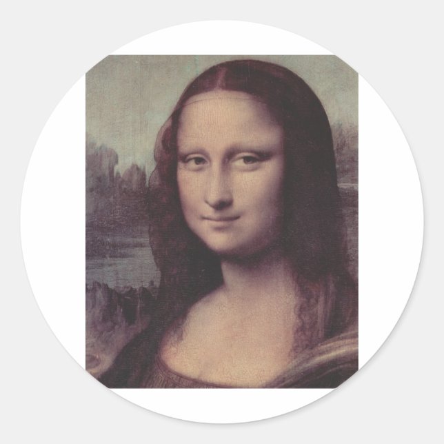 Mona Lisa Face Runder Aufkleber (Vorderseite)